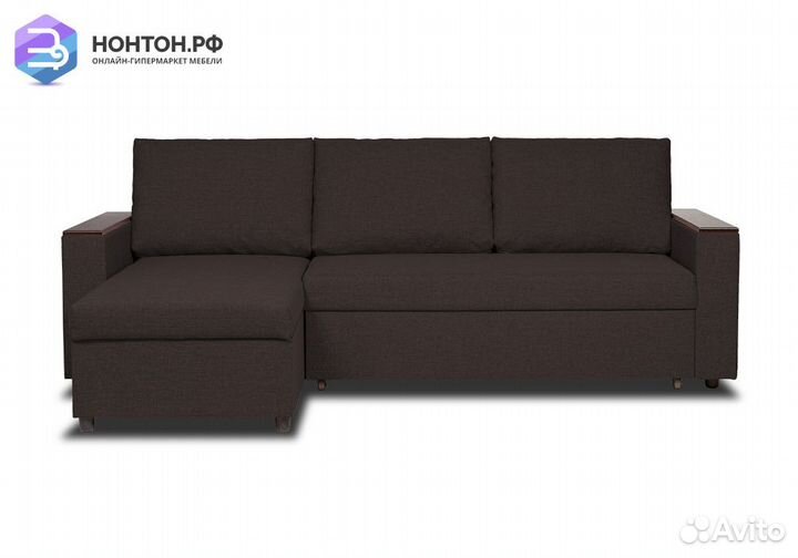 Диван угловой дельфин Тайлер кофейный