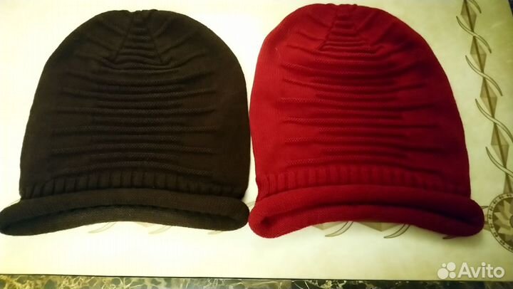 Шапки вязаные, 3 вида