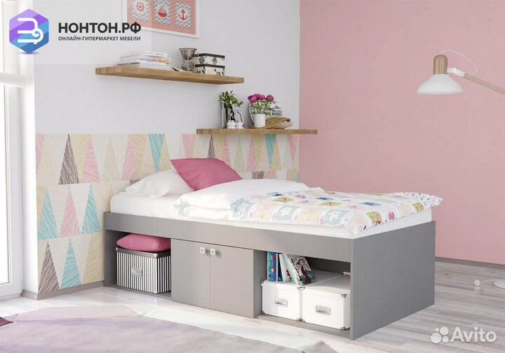 Кровать детская Polini kids Simple 3000 Н с нишами