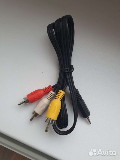 Кабель 1,2м, SGL jack 3,5 мм - 3*RCA(тюльпан)