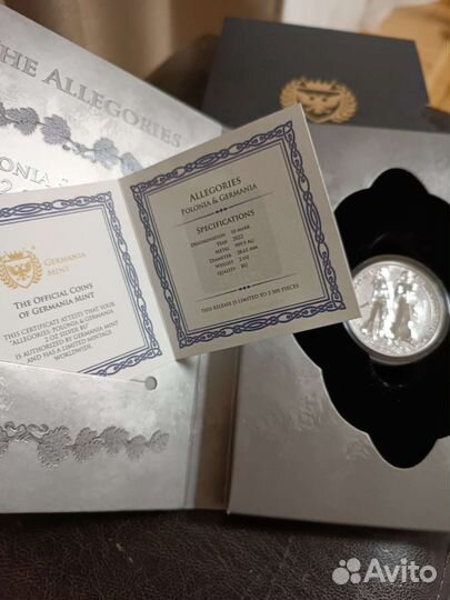 2022 Германия Полония Аллегории Серебро 2 унции