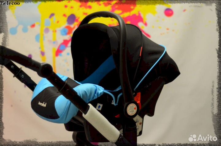 Новая коляска 3в1 BelecooX6 сине-черная