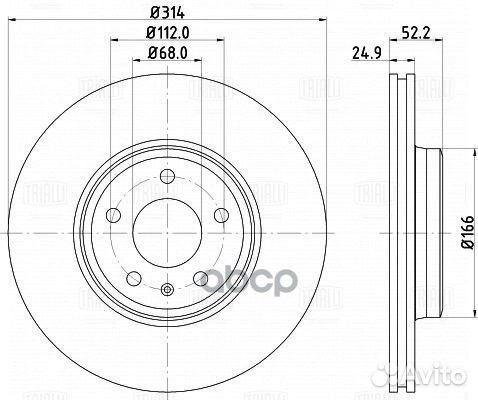 Диск тормозной для а/м Audi A4 (07) /A5 (07) п