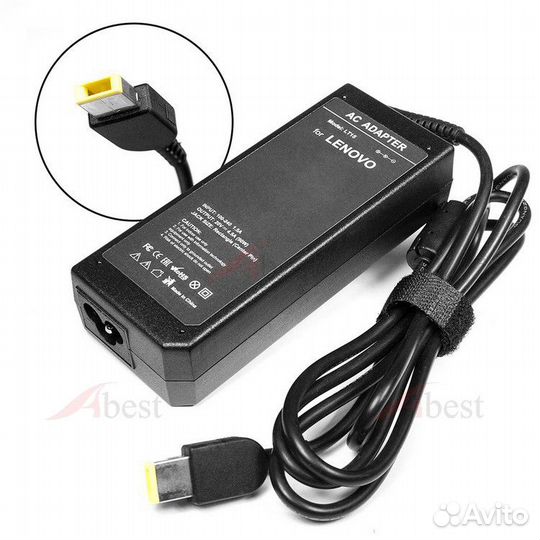 Зарядки для ноутбуков Леново прямоугольный разъем