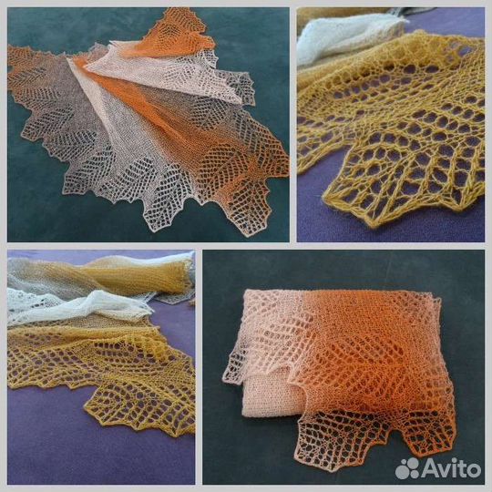 Шаль с листиками