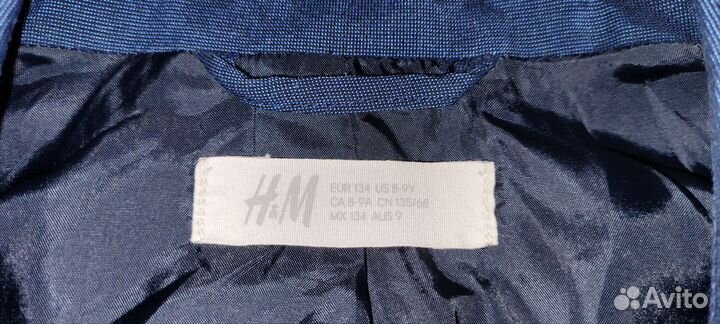 Пиджак на 1 пуговице H&M 134 и рубашка