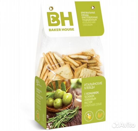 Опт - Хлебцы Baker House с Розмарином и Чесноком