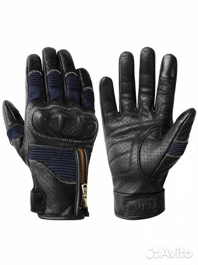 Мотоперчатки кожаные перфорация