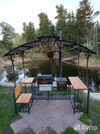 Мангал комплекс (Мангал, печь для казана, навес)