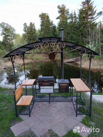 Мангал комплекс (Мангал, печь для казана, навес)