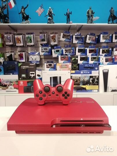 Очень редкая, прошитая PS3 Slim 320GB Red-обменяем
