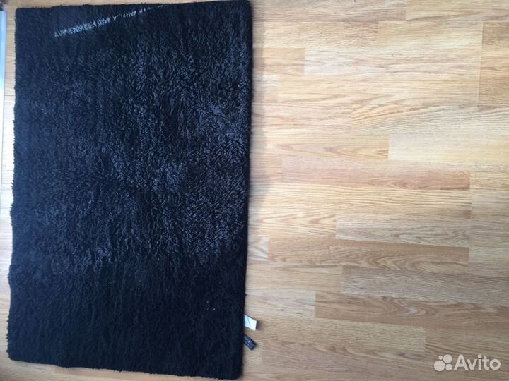 Ковёр Махровы Чёрный Хлопок+ Металнить Сереб/Золот