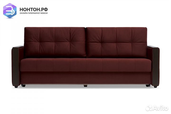 Диван еврокнижка Инсайд 3-х местный бордовый