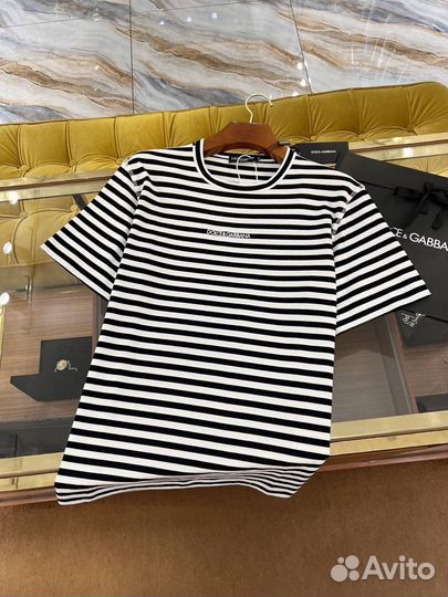 Футблка мужская черная белая дольче