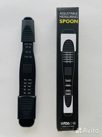 Ложка мерная новая чёрная пластик пищевой