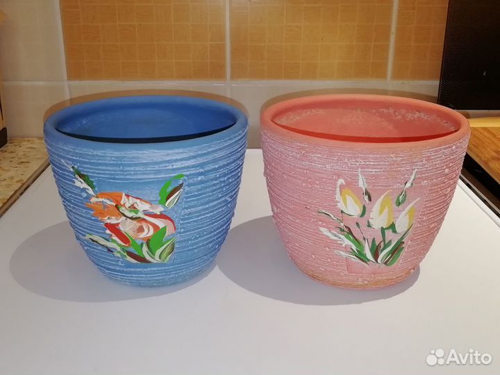 Керамические горшки с поддоном