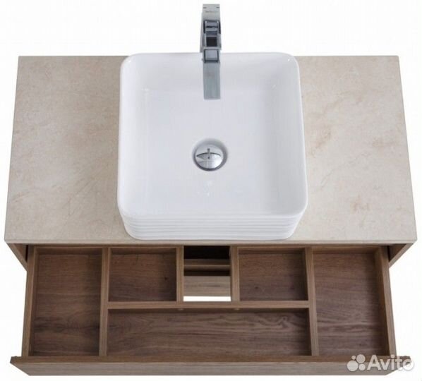 Тумба со столешницей и раковиной BelBagno Kraft 100-KEP-100-MCO-BB1407 Rovere Tabacco