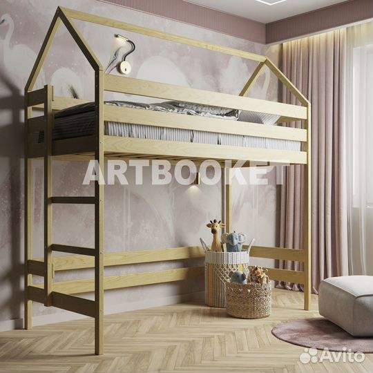 Кровать чердак домик