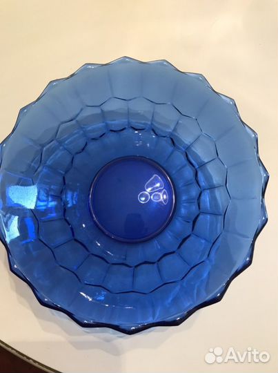 Салатник/фруктовница винтаж кобальтовое стекло 60