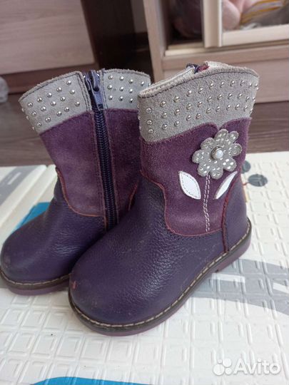 Ботинки зебра для девочки 20-22 демисезонный