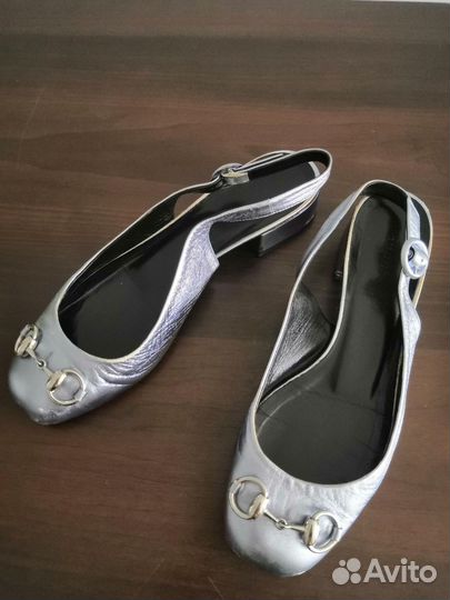 Балетки gucci (туфли с открытой пяткой) 38 размера
