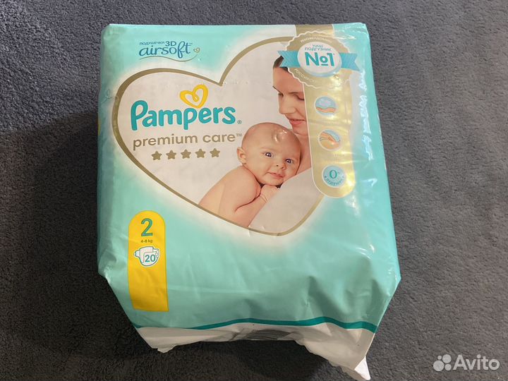 Подгузники Pampers premium care 2 20 шт