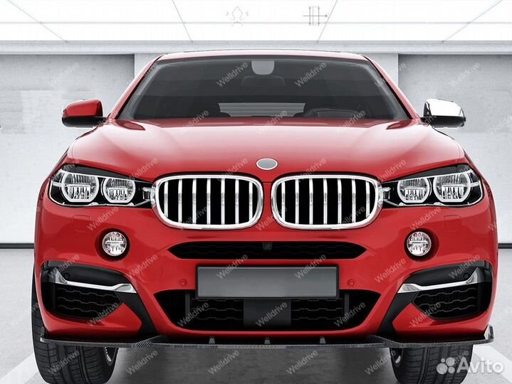 Губа передняя BMW X6 F16 M-Performance черная