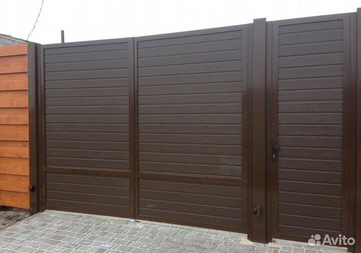 Распашные ворота под ключ устан-ка до 72 ч
