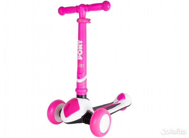 Самокат перед. 2-кол. 120 мм свет, Pony pink
