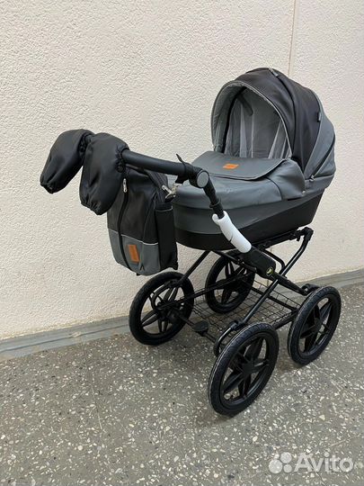 Коляска для новорожденных 2в1 экокожа