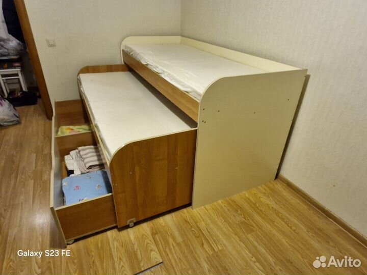 Детская кровать двухярусная раздвижная 80х200