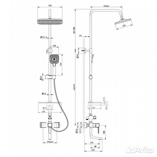 Смеситель Lemark Evitta LM0562C для ванны и душа с