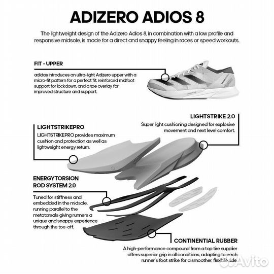 Кроссовки adidas Adizero Adios 8