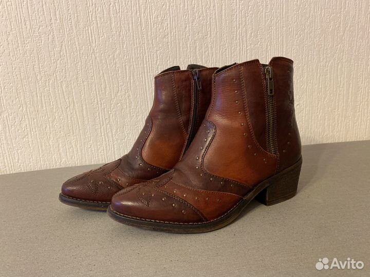 Ботильоны казаки 37р. кожаные
