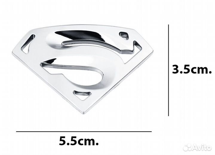 Металлическая наклейка на авто superman шильдик