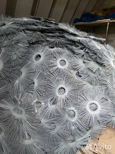 Диск щеточный D120х550мм без проставки (полипропилен вторичный) серый 3-фиксатора в Кургане