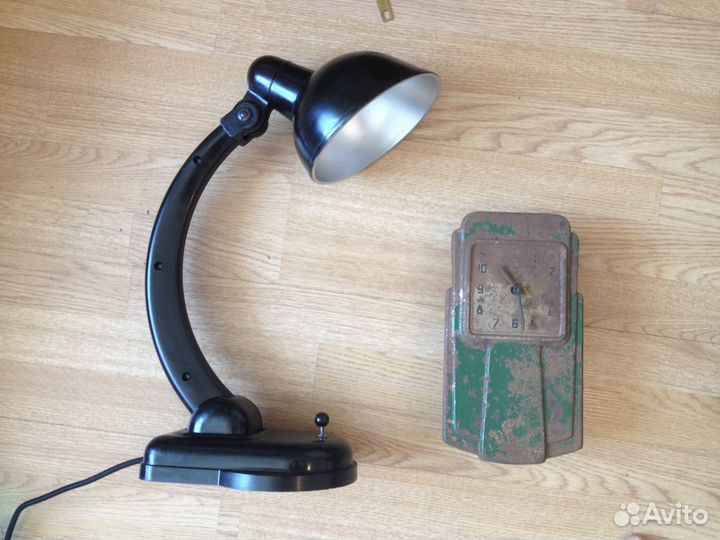 Лампа настольная карболитовая черная нквд