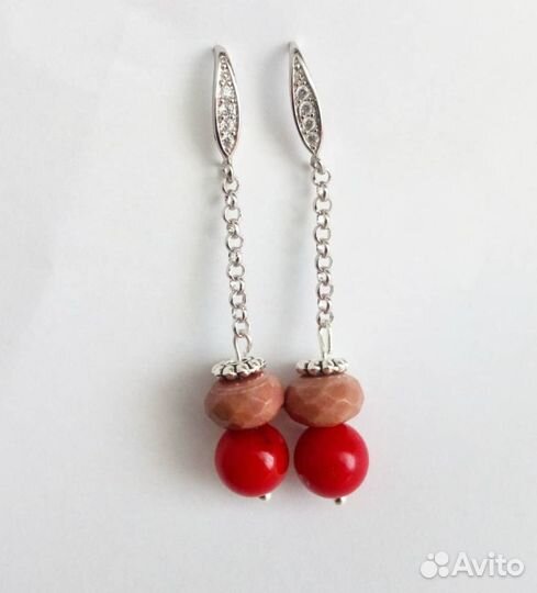 Серьги с натуральными камнями