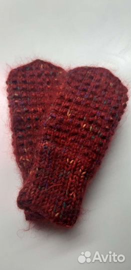 Варежки теплые ручной вязки