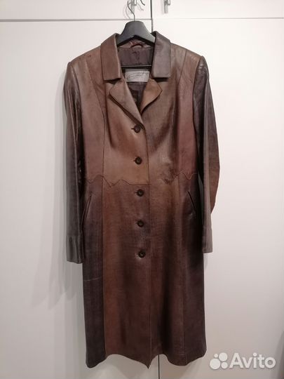 Плащ/тренч кожаный 44р