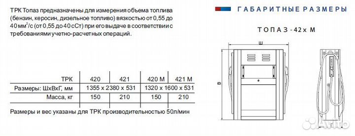 Топливораздаточная колонка Топаз 421М