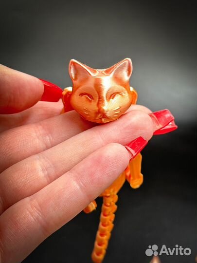 Подвижный кот, игрушка на шарнирах, 3d печать