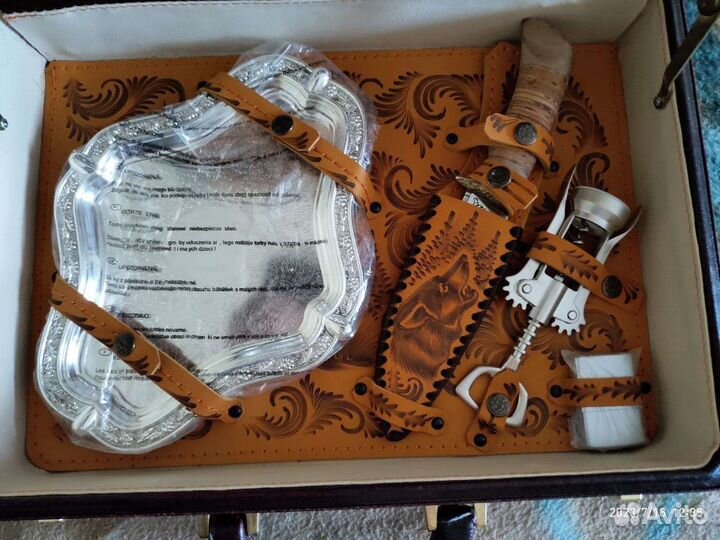 Подарочный кожаный набор для отдыха ручной работы