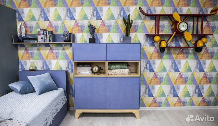 Шкаф ученический синий