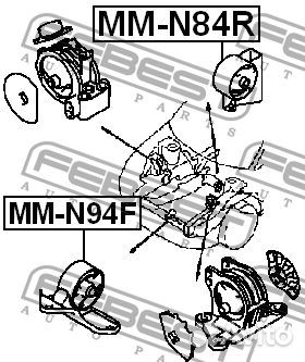 Febest MM-N84R Подушка двигателя передняя