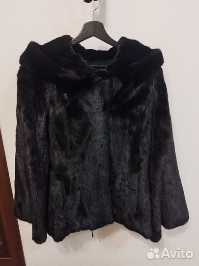 Шуба норковая с капюшоном