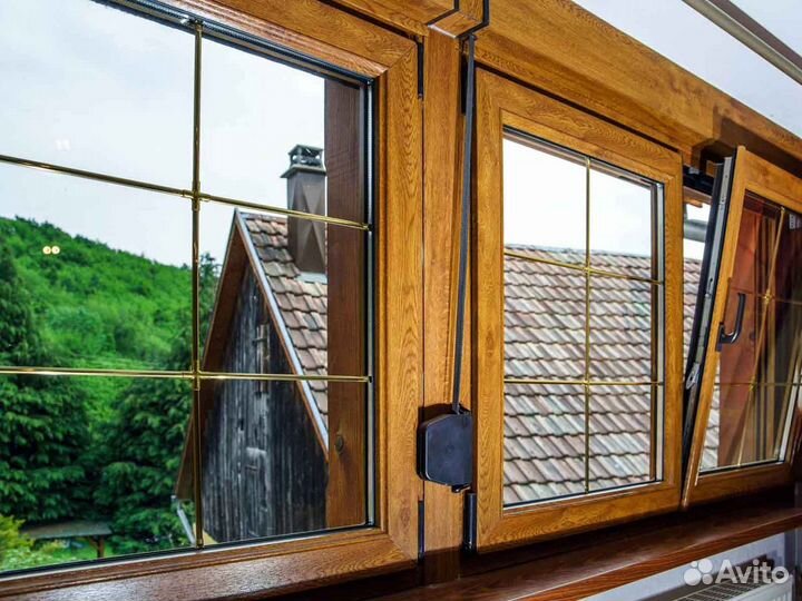 Ремонт окон, стеклопакет Двухкамерный RAL40383