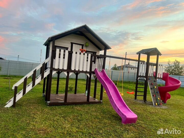 Детский игровой комплекс: качели домик горки