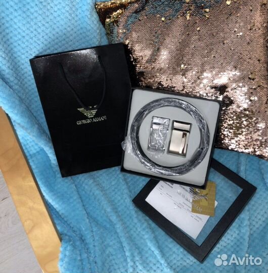 Набор ремень + пряжки Armani