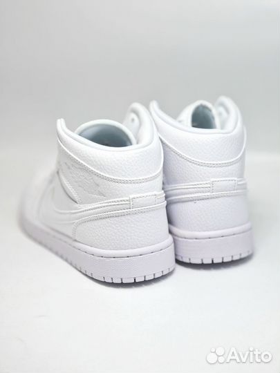 Jordan 1 Mid Triple White